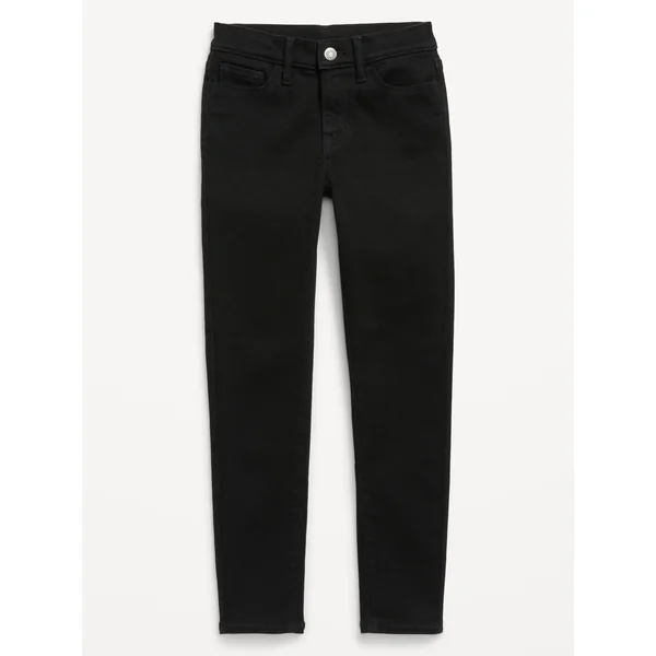 High-Waisted Rockstar 360° Stretch Jeggings for Girls - Black Wash