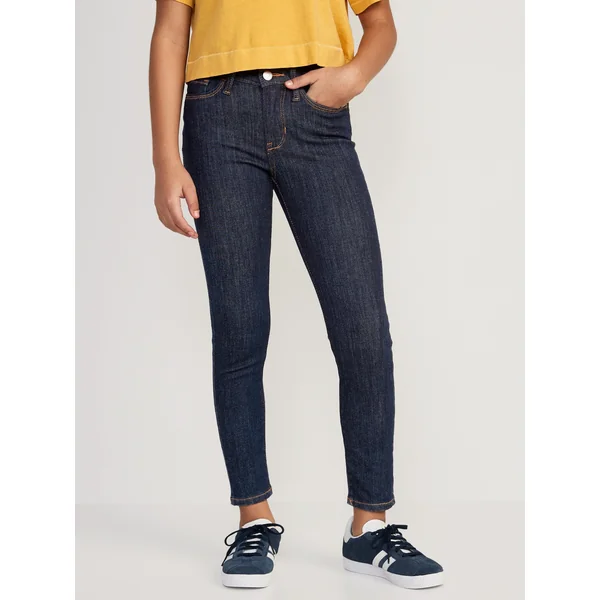 High-Waisted Rockstar 360° Stretch Jeggings for Girls - Dark Wash