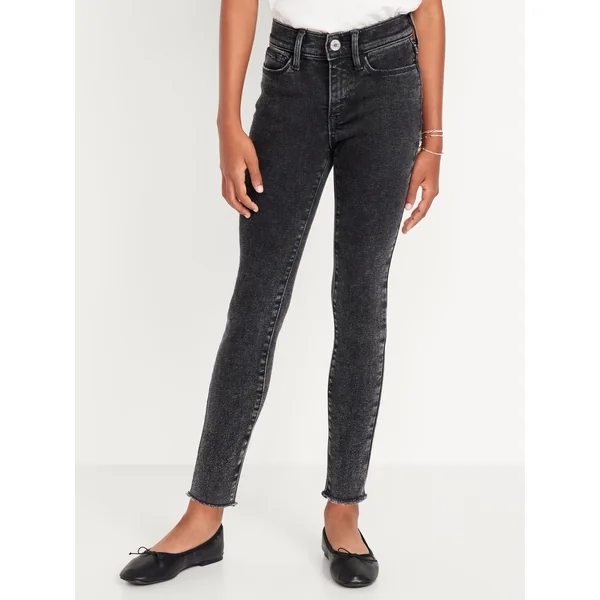 High-Waisted Rockstar 360° Stretch Jeggings for Girls - Dusty Black Wash