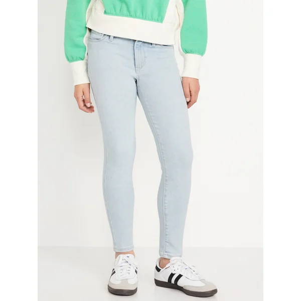 High-Waisted Rockstar 360° Stretch Jeggings for Girls - Light Wash