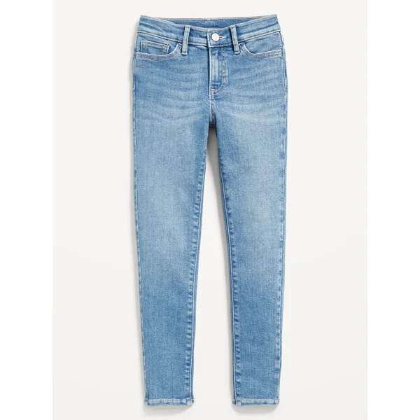 High-Waisted Rockstar 360° Stretch Jeggings for Girls - Light Wash