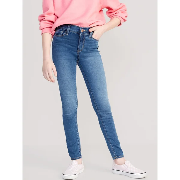 High-Waisted Rockstar 360° Stretch Jeggings for Girls - Medium Wash