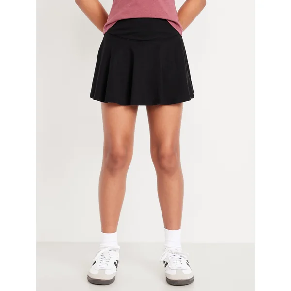 High-Waisted Skort for Girls - Black Jack
