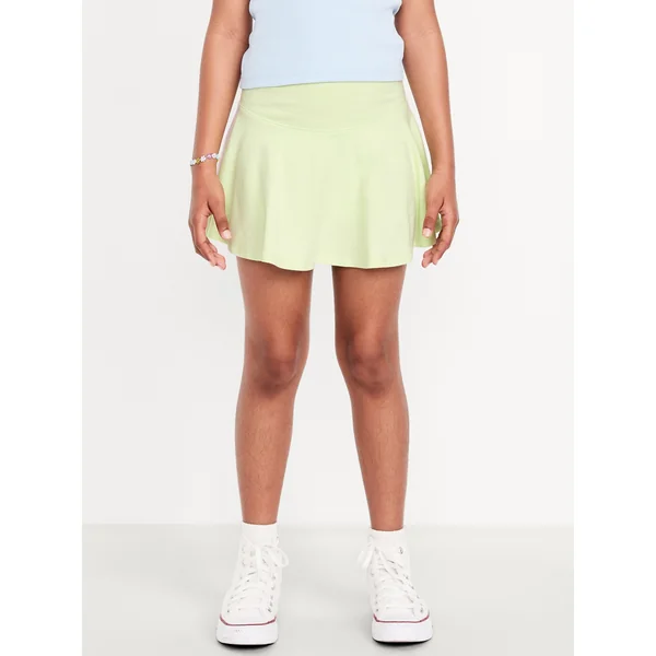 High-Waisted Skort for Girls - Pale Citron