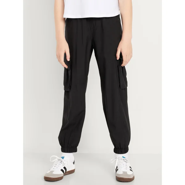 High-Waisted StretchTech Performance Joggers for Girls - Black Jack