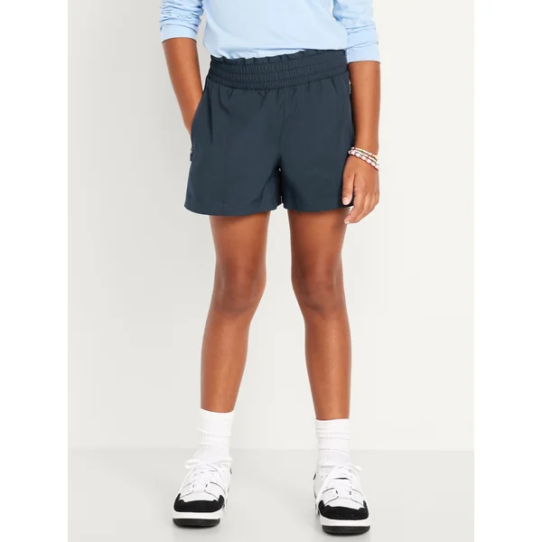 High-Waisted StretchTech Performance Shorts for Girls - In the Navy
