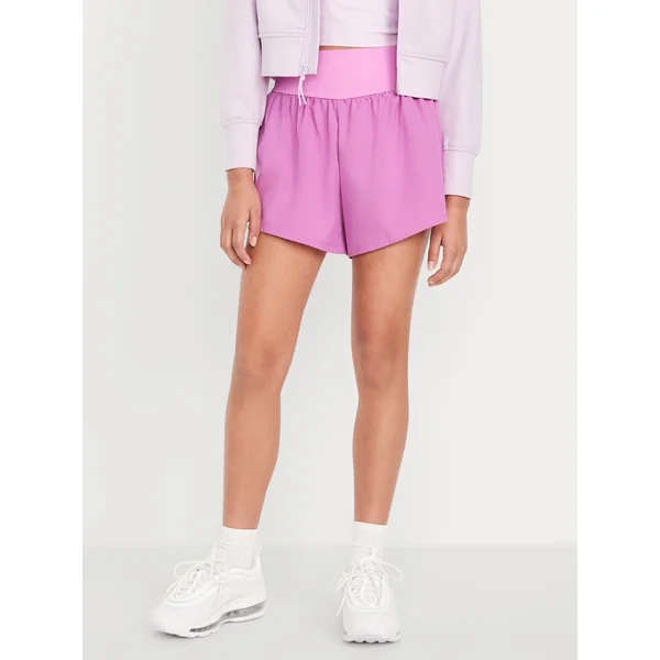 High-Waisted StretchTech Performance Shorts for Girls - ROCK ROSE
