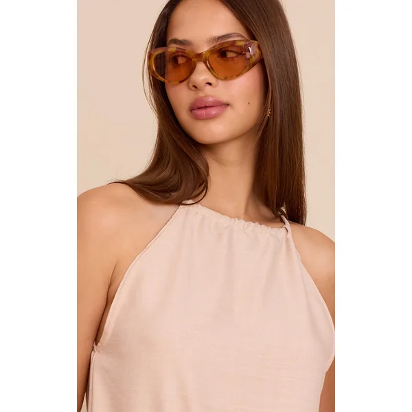 Honey Tortoiseshell Chunky Cat Eye Gold Sunglasses