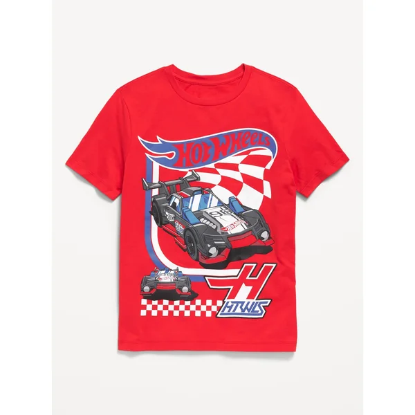 Hot Wheels™ Gender-Neutral Graphic T-Shirt for Kids - Bright Red