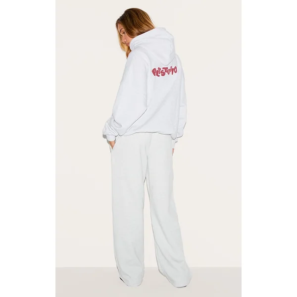 Ice Grey PLT Studio Archive Puff Print Oversized Hoodie