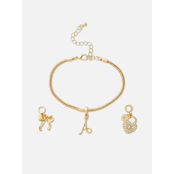Initial Charm Bracelet - Yellow