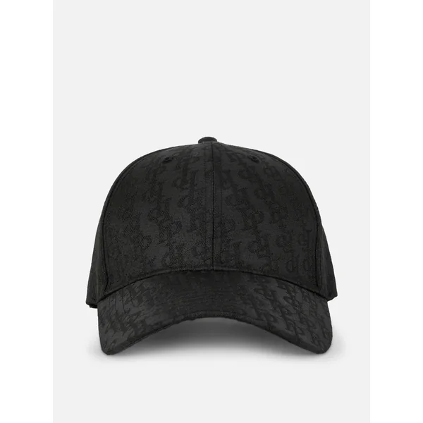 Initial Monogram Cap - Black