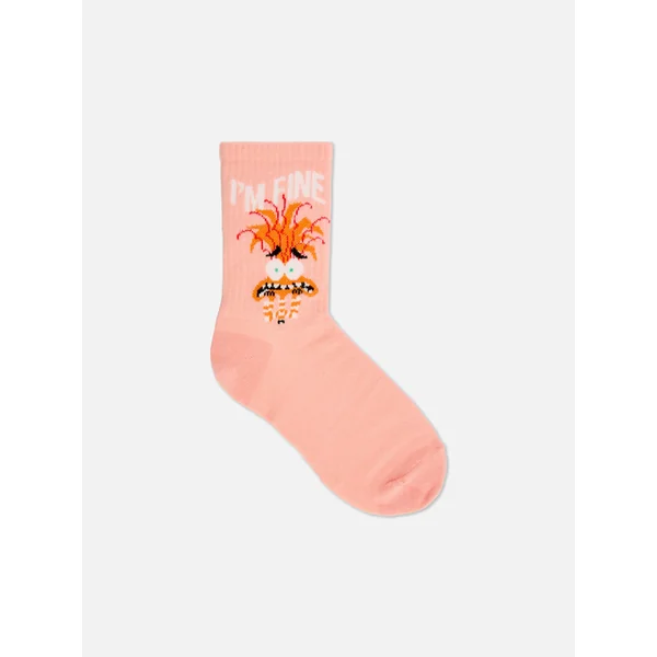 Inside Out Anxiety Crew Socks - Orange