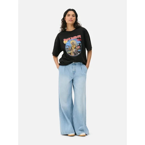 Iron Maiden Ruffle Sleeve Tee - Charcoal