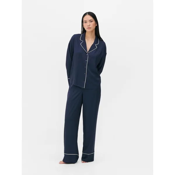 Jacquard Pajama Top - Navy