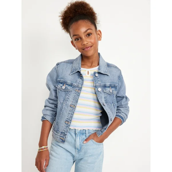 Jean Trucker Jacket for Girls - Light Wash