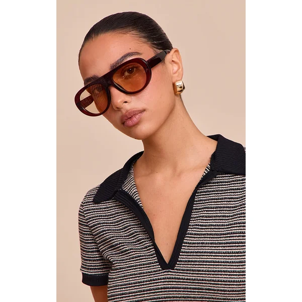 Jeepers Peepers Round Aviator Chunky Sunglasses
