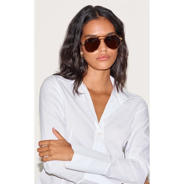 Jeepers Peepers Tan Tortoiseshell Aviator Sunglasses