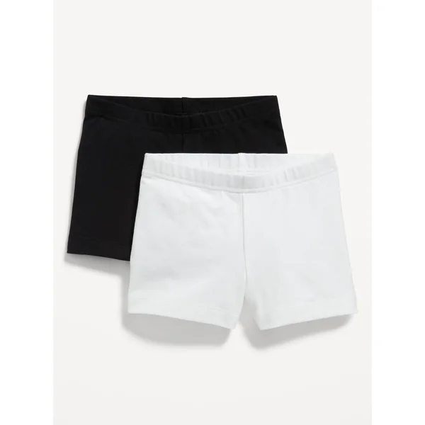 Jersey Biker Shorts for Girls - White Lilies