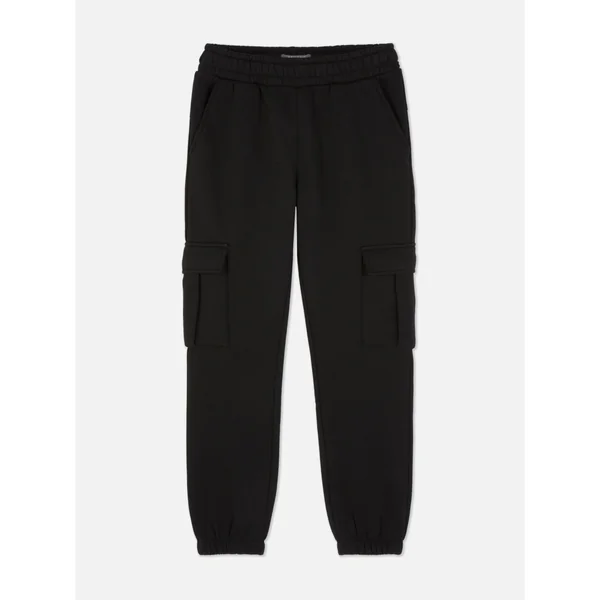 Jersey Cargo Joggers - Black