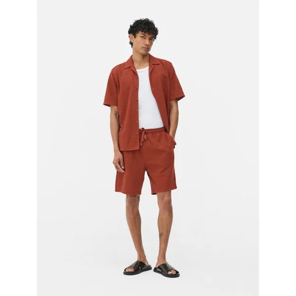 Jersey Drawstring Shorts - Terracotta