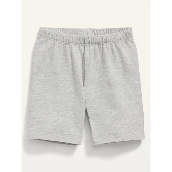 Jersey-Knit Biker Shorts for Toddler Girls - Light Heather Gray