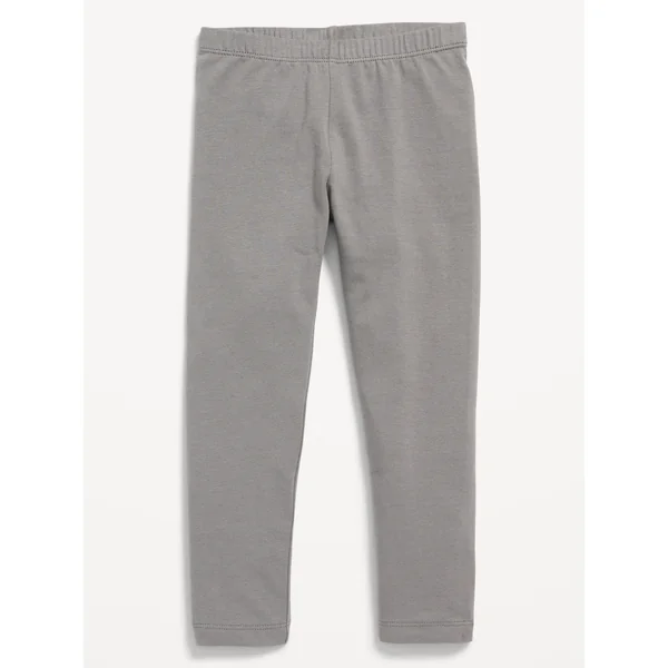 Jersey-Knit Full-Length Leggings for Toddler Girls - Gray Stone