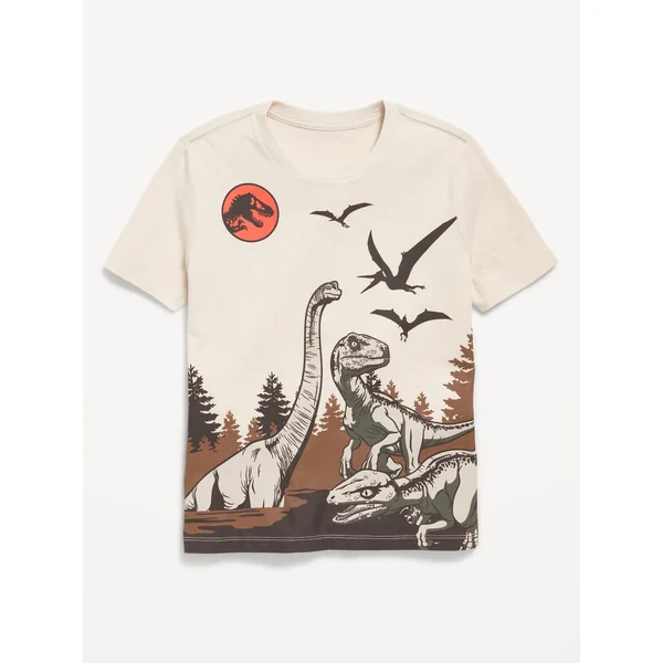 Jurassic Park™ Gender-Neutral Graphic T-Shirt for Kids - Warm Oatmeal