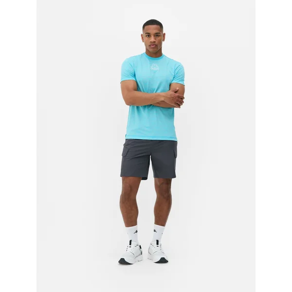 Kappa x Primark Jacquard Graphic T-Shirt - Light Blue