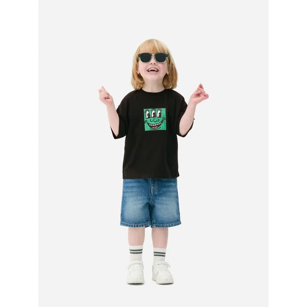 Keith Haring Three-Eyed Face T-Shirt - Black