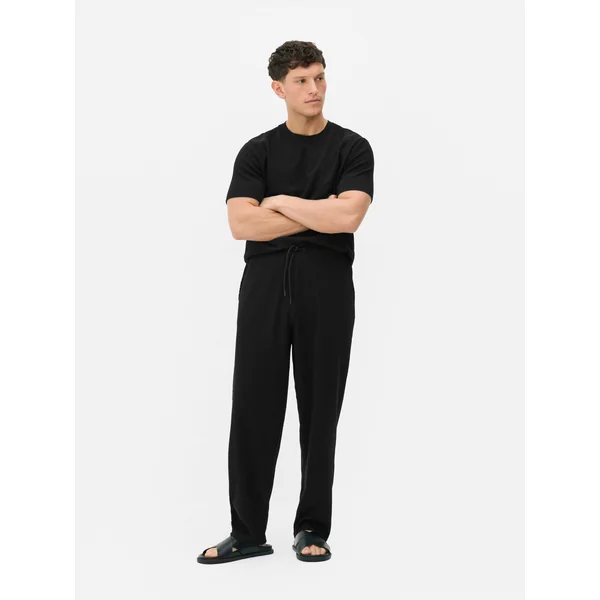 Kem Crinkle Drawstring Pants - Black