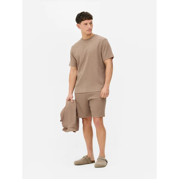 Kem Crinkle Texture T-Shirt - Natural