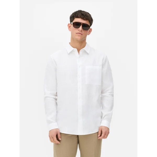 Kem Linen Long Sleeve Shirt - White