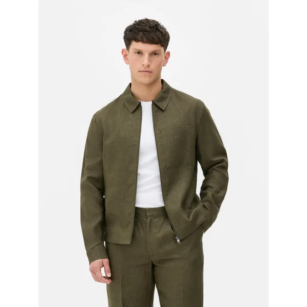 Kem Linen Overshirt - Green