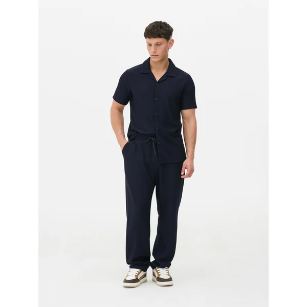 Kem Plissé Joggers - Navy