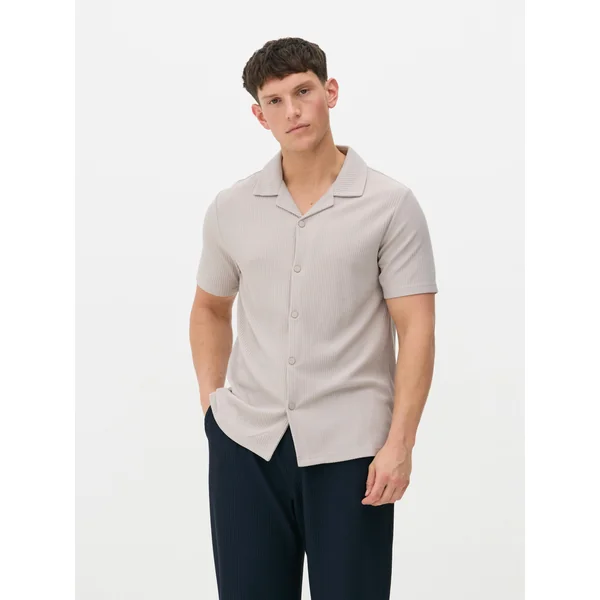 Kem Plissé Short Sleeve Shirt - Ivory