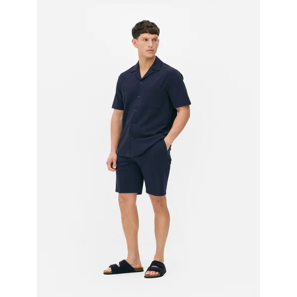 Kem Seersucker Shorts - Navy