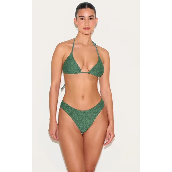 Khaki Lace Tanga Bikini Bottoms