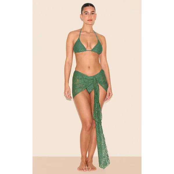 Khaki Lace Tie Side Sarong