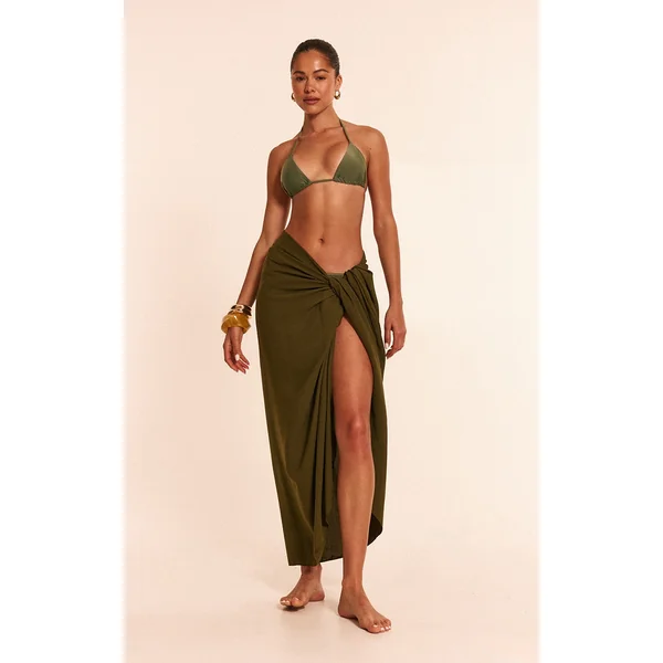 Khaki Linen Look Rectangle Sarong