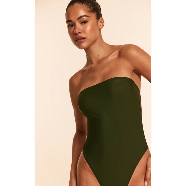 Khaki Strapless Swimsuit
