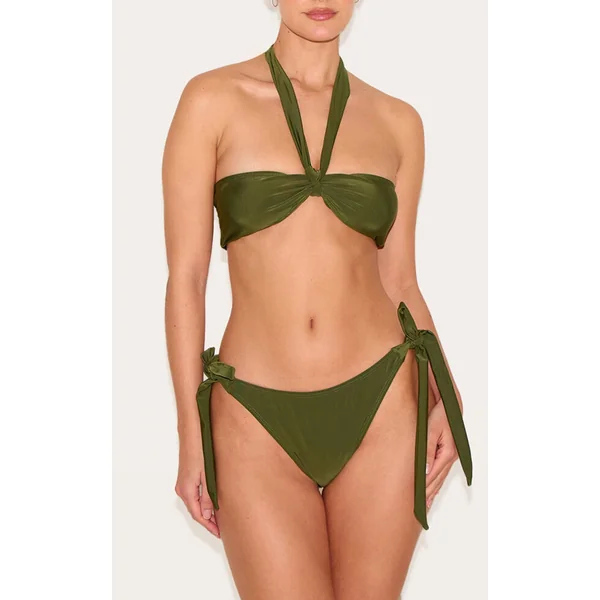 Khaki Tanga Bikini Bottoms