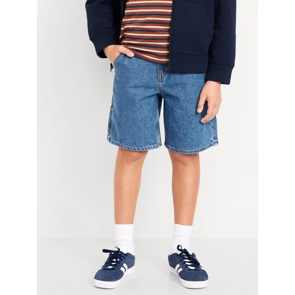 Knee Length Baggy Carpenter Jean Shorts for Boys - SKYLER