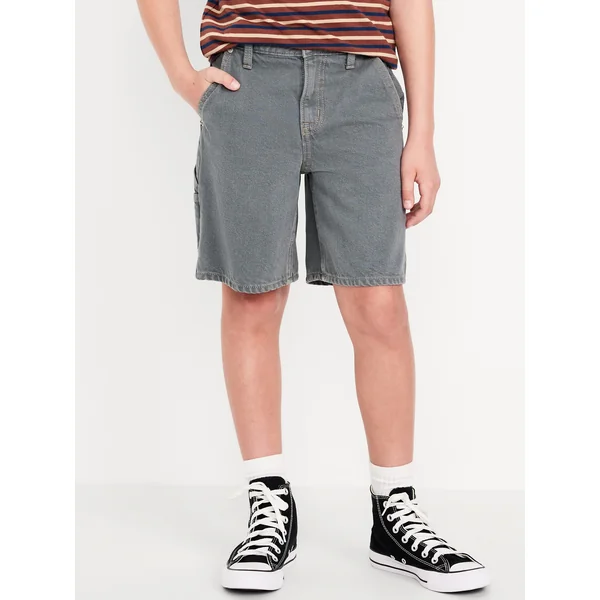 Knee Length Baggy Carpenter Jean Shorts for Boys - Thyme to Pretend