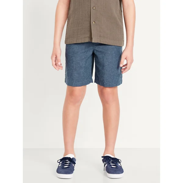 Knee Length Linen-Blend Shorts for Boys - Tidewater