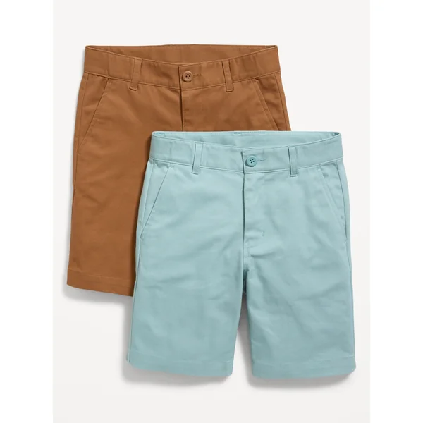 Knee Length Twill Shorts 2-Pack for Boys - Blue Pack