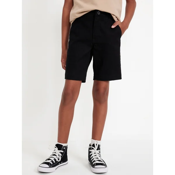 Knee Length Twill Shorts for Boys - Black Jack