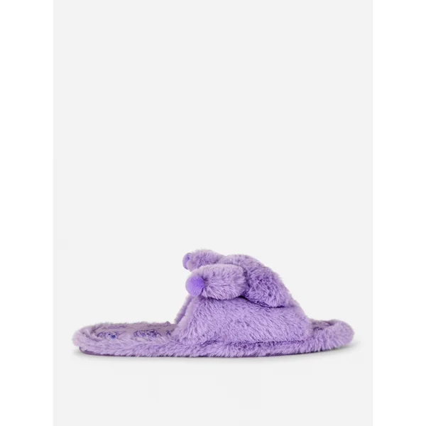 Kuromi Plush Fluffy Slippers - Lilac