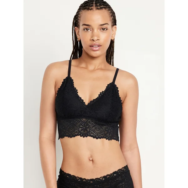 Lace Longline Bralette - Black Jack