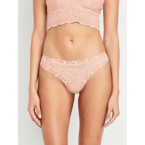 Lace Thong Underwear - Fleur de sel